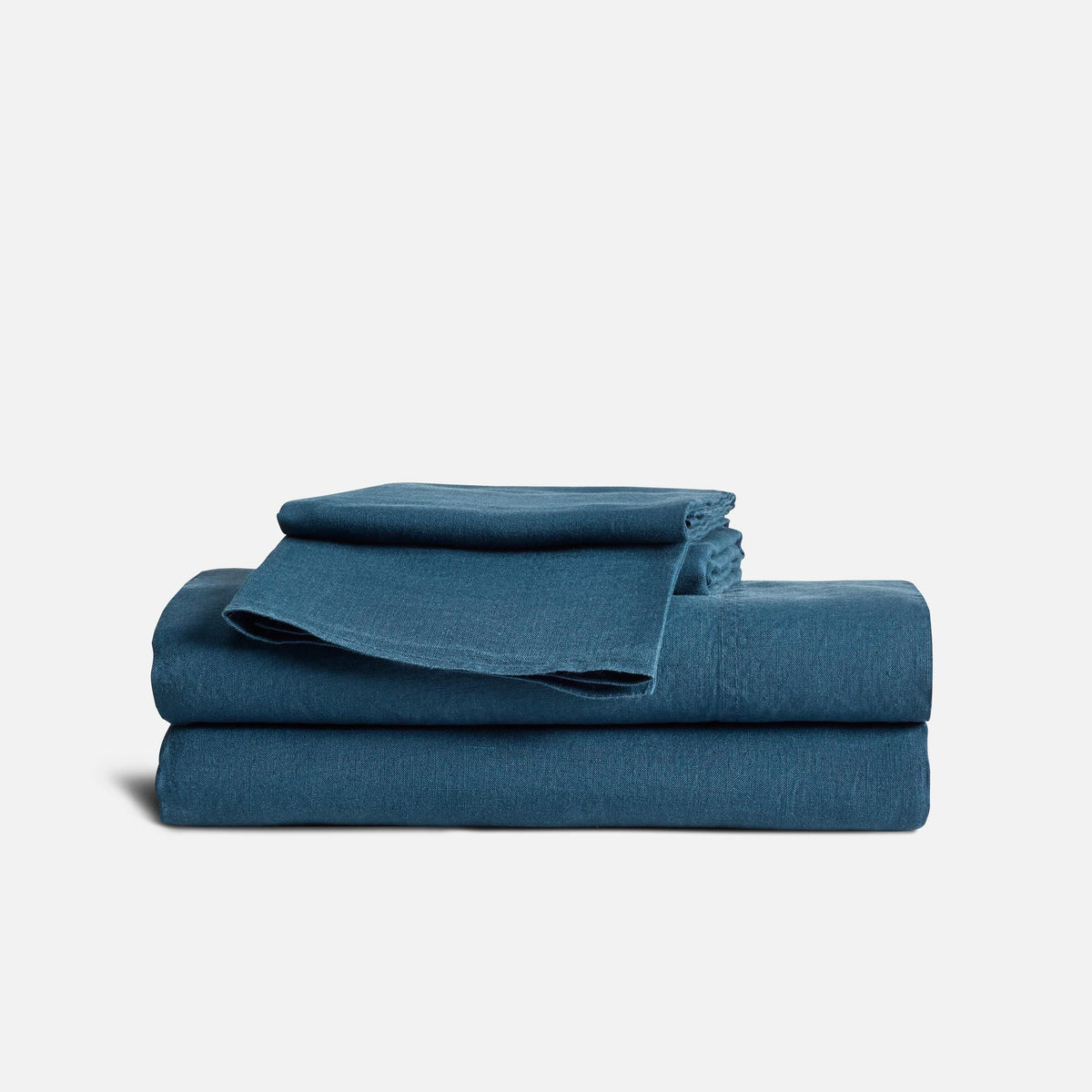Washed European Linen Core Sheet Set - Abyss / Full